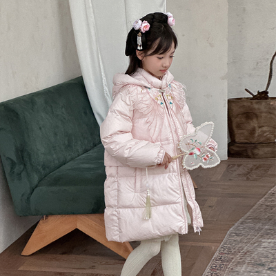 韦氏设计师款中国风淑女白鸭绒