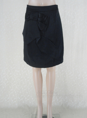 100元2件!裘T诺/J*dea 女春夏不对称蝴蝶结短裙包臀裙331100