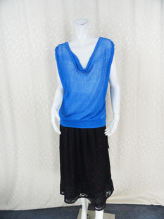 包肩两用清新女夏提花假两件亚麻针织衫 卡VON 2M567WF 2件 100元