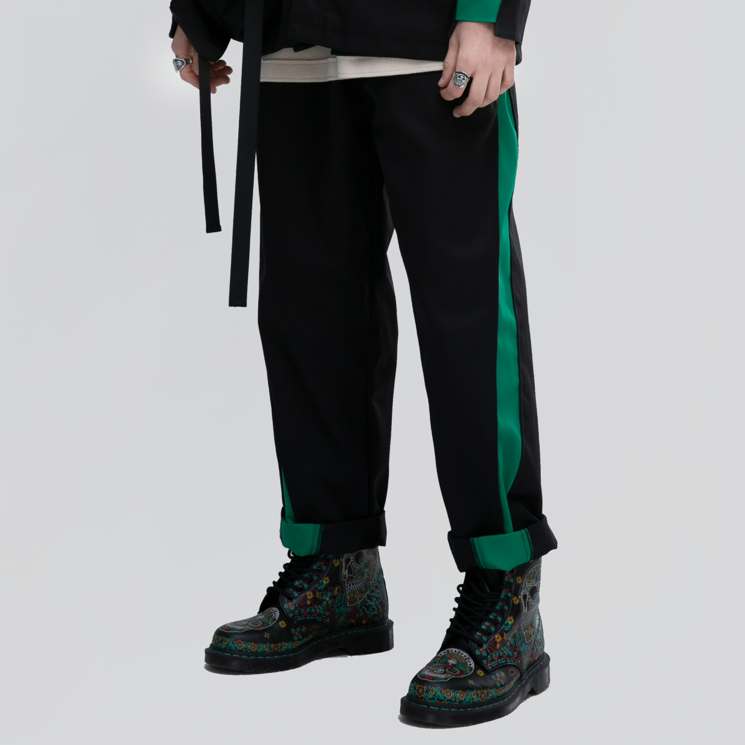 IMPROMPTU小衆原創國潮撞色拼接寬松直筒男女休閑褲潮酷G02701B在類目 男裝, 休閒褲中 - 來自Buy2taobao.com提供專業的淘寶代購服務