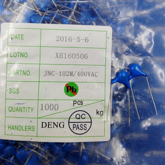 1nf 102 400VAC Y2安规电容 102M 脚距10mm（10个）