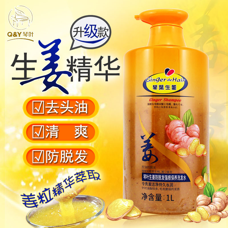 升级版男士款含姜粒强控油清爽琴叶生姜防脱发强根保养洗发水1L装