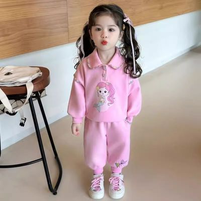 女童套装春装2025新款可爱卡通秋