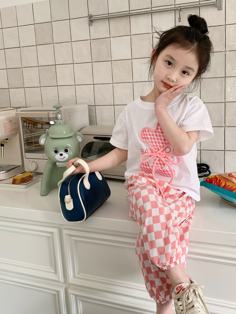 女童薄款短袖女宝宝休闲丙件套装