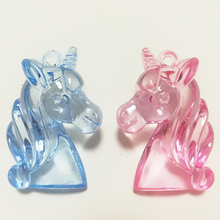 仿水晶独角兽头亚克力塑料动物宝石玩具儿童奖励礼物小孩过家家玩