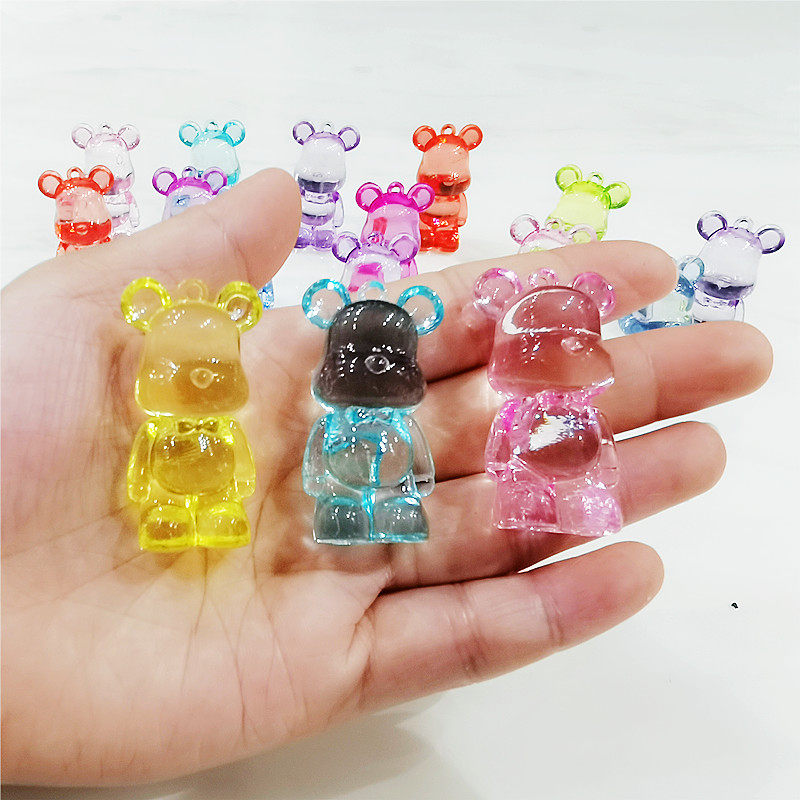 水晶卡通小熊公仔亚克力塑料宝石玩具儿童奖励小礼物小孩分享摆件