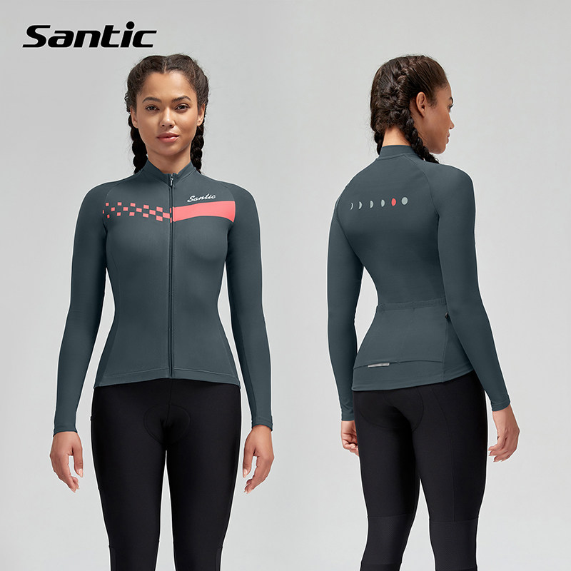 Santic森地客 女士秋冬抓绒骑行服自行车防风骑行外套阿萨12-22度