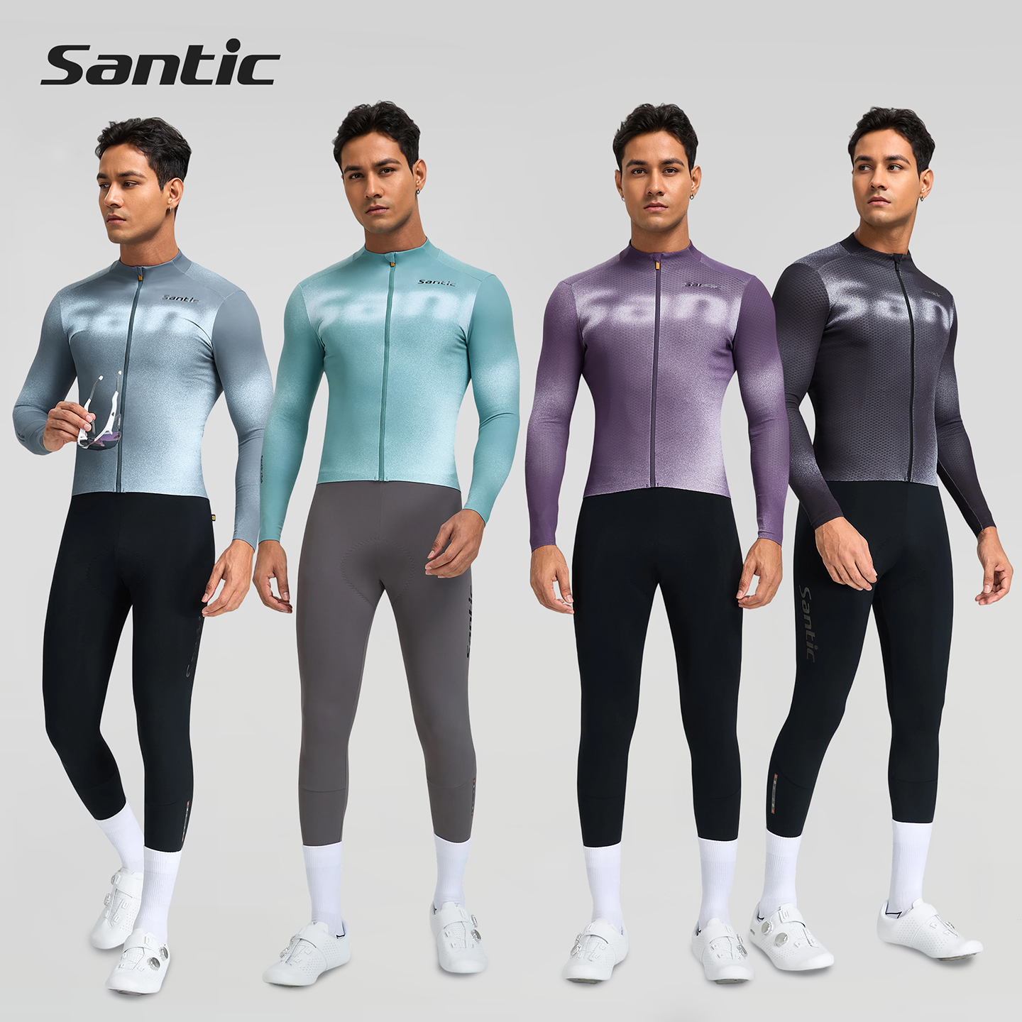 Santic森地客秋冬抓绒长袖骑行服男士新款自行车保暖骑行外套星域