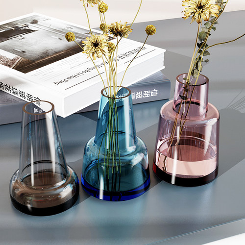 透明彩色桌面现代简约玻璃花瓶