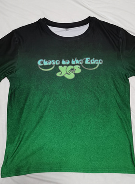 yes乐队短袖T恤close to the edge 摇滚周边 莫代尔速干 绿色渐变