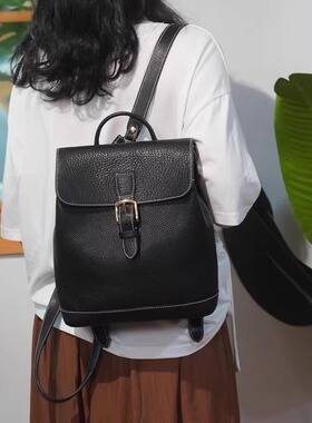 美皮匠 双肩背包 mbox植鞣牛皮背包 手工皮具蜡线缝制打磨封边