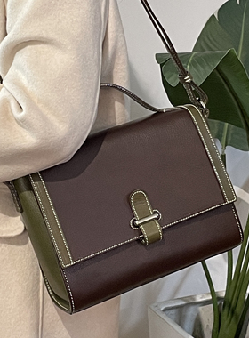 mbox小公文包  可手提斜挎包包植鞣牛皮手工包复古小方包设计