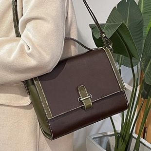 mbox小公文包  可手提斜挎包包植鞣牛皮手工包复古小方包设计