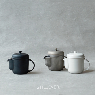 「服部竜也」茶壶一人壶 黑釉银彩泡茶壶 日本作家器 STILLEVER。