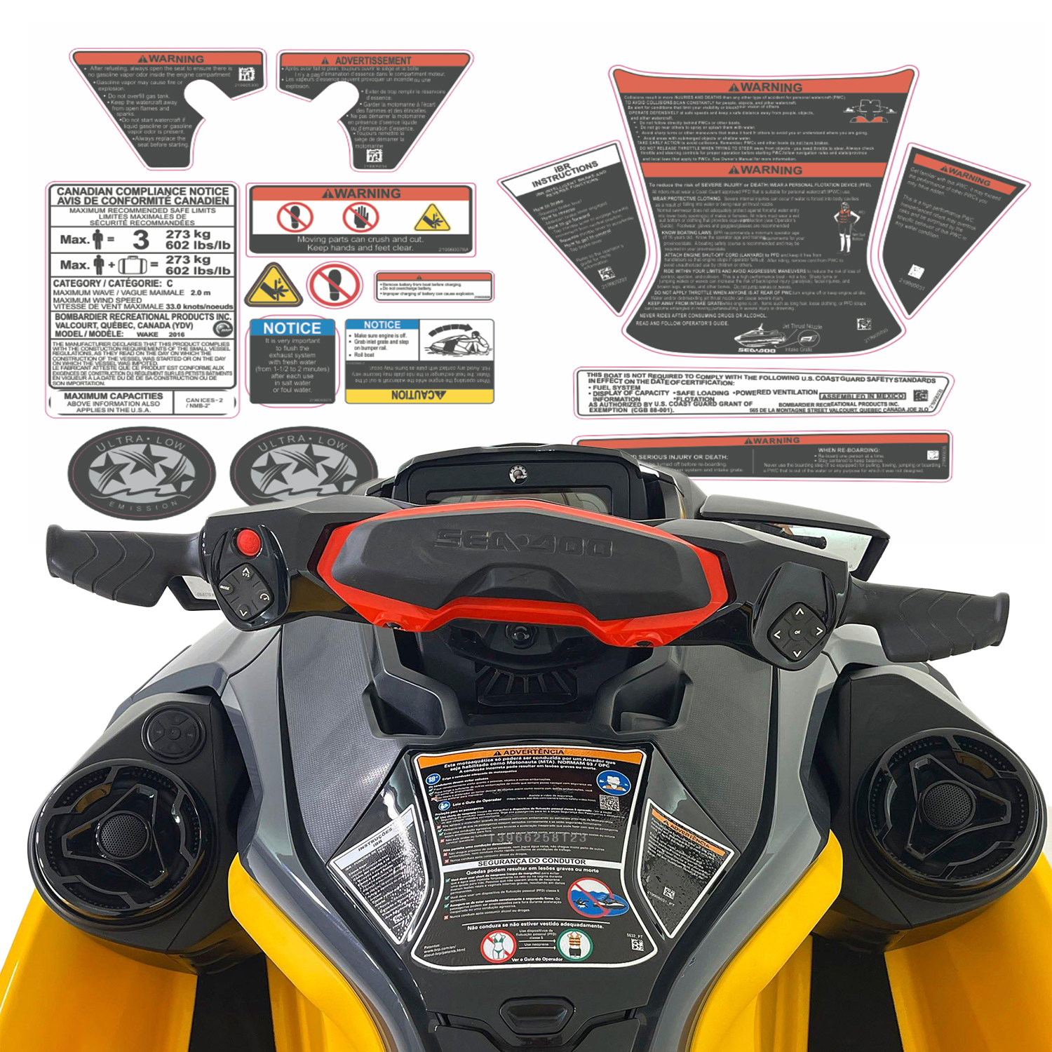 庞巴迪摩托艇原厂贴纸防水耐久