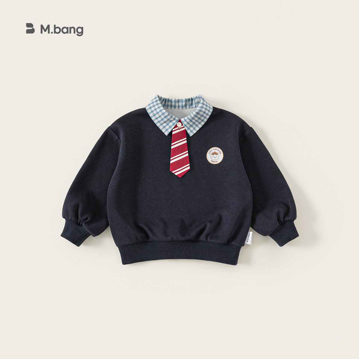 童装假两件衣服春装衬衫翻领学院风儿童上衣长袖男童卫衣80-140