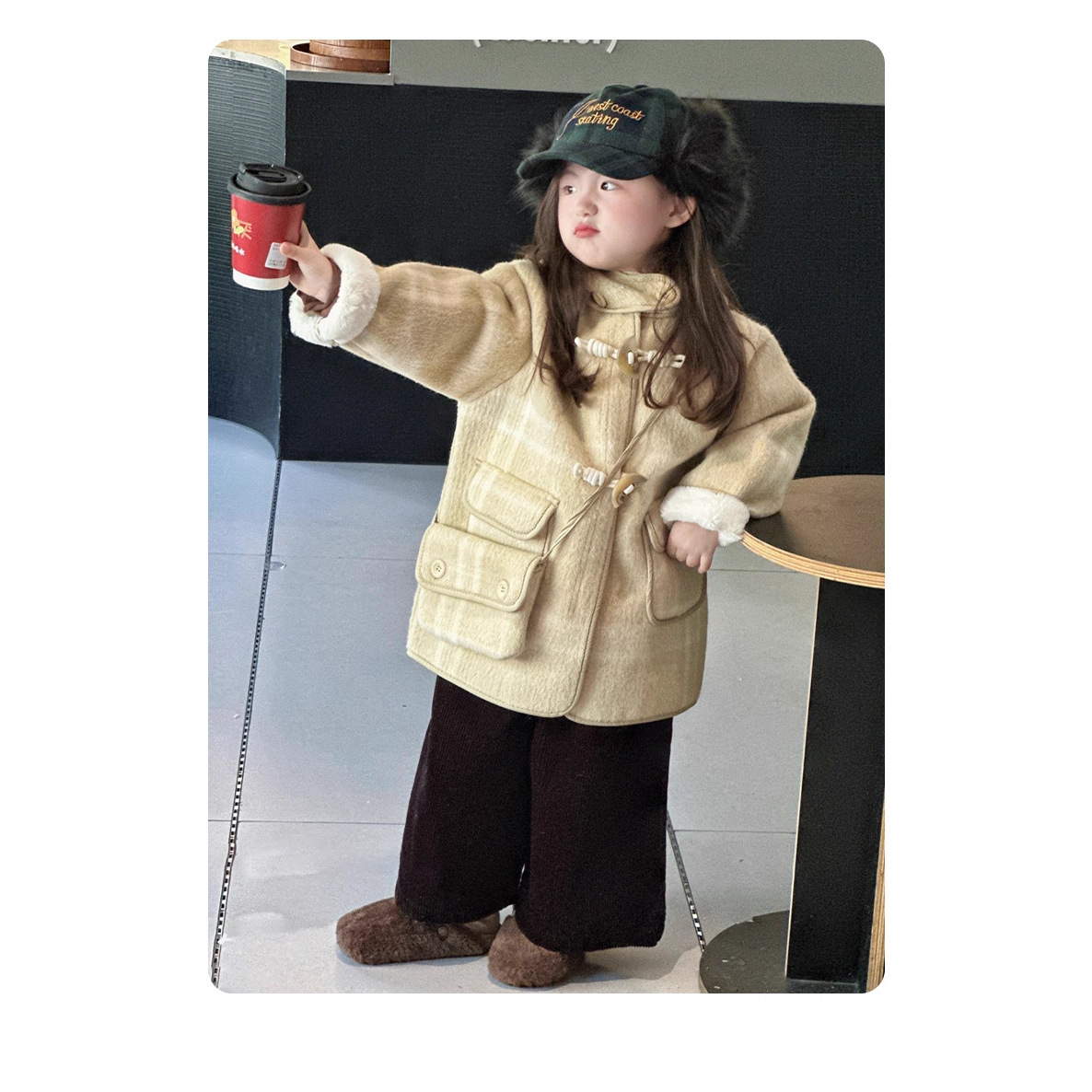 110-150M儿童呢大衣冬季新款加厚