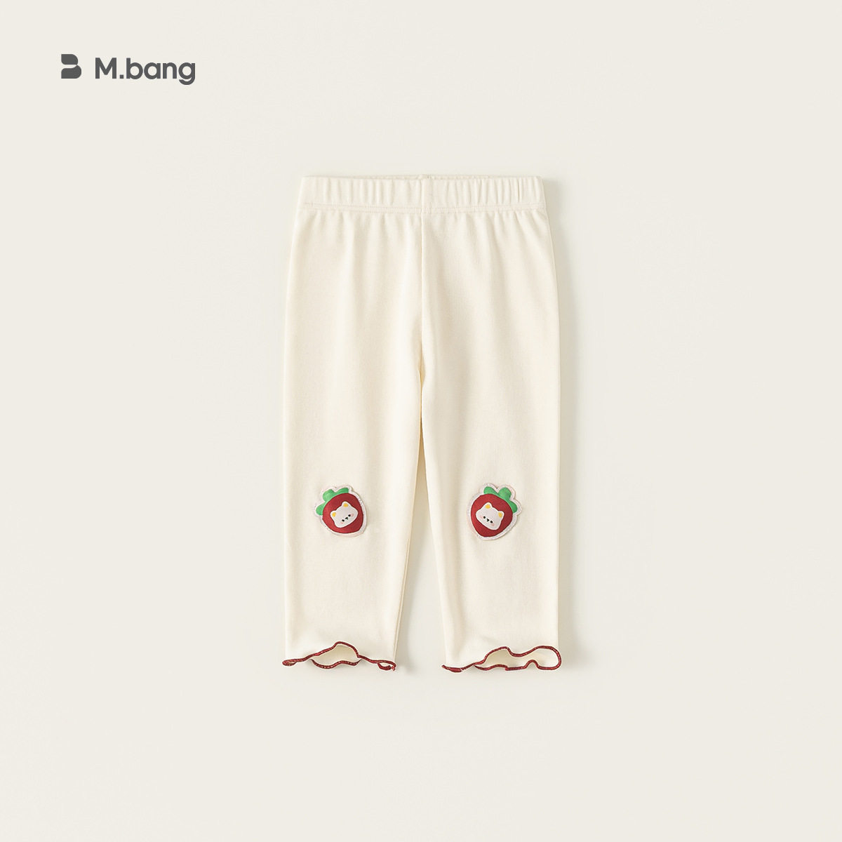 童装春夏款撞色木耳边九分裤儿童长裤女宝宝裤子女童打底裤80-140