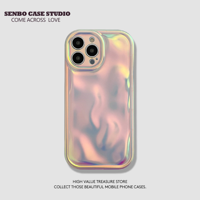 圣铂适用iPhone14promax高级感镭射陨石纹手机壳14pro新款简约女款的苹果13pm全包防摔硅胶12小众网红por爆款