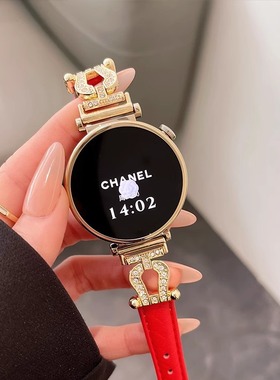 新款华为gt6/5表带适用GT4智能手表watch4pro真皮watch5pro皮质gt3喜庆红色pro女gt2高级配件41mm46腕带女士