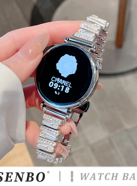 适用gt6/5华为手表表带gt4新款不规则镶钻金属表带watch5/4智能运动腕带watch3pro轻奢高级感女男情侣替换带