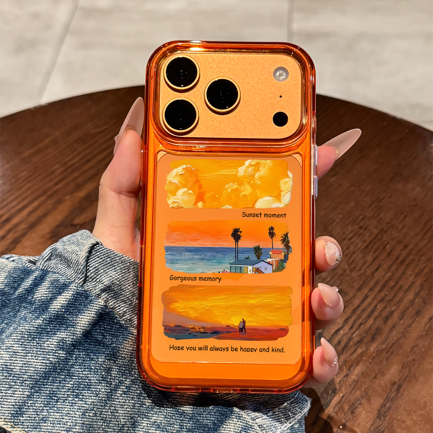 适用苹果17promax落日橘云手机壳