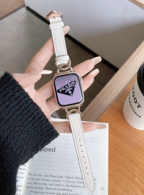 圣铂适用iwatch10苹果s9手表表带小香风金扣applewatch7/6/5/4/3/2/1/se代手表带新款ultra高级感watchs8/7女