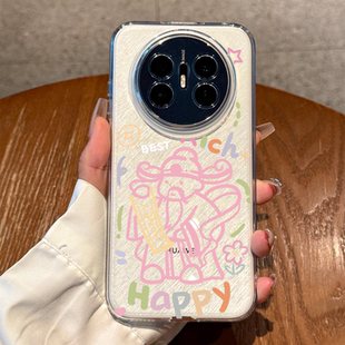 透明mate70硅胶mate60pro高级感创意男女 个性 适用华为mate70air手机壳新款 粉色财神爷mate70pro全包防摔pro