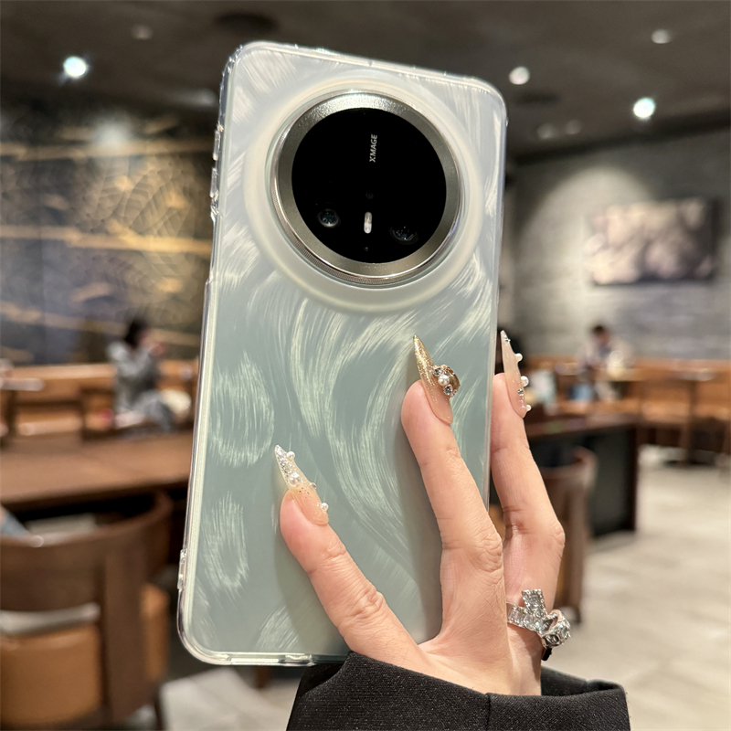 适用华为mate70pro绿色渐变羽纱