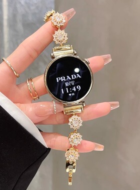 适用华为gt6/5表带女gt4夏季新款GT3 pro冰凌花闪钻金属watch5/4pro智能手表watch3pro夏天女款gt2高级gt女士