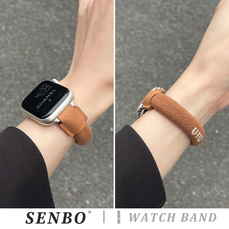 适用iwatch10苹果表带s10皮筋min新款发圈表带s9弹力s8智能运动腕带s7/6/5/4/se代尼龙创意ultra女小众男情侣