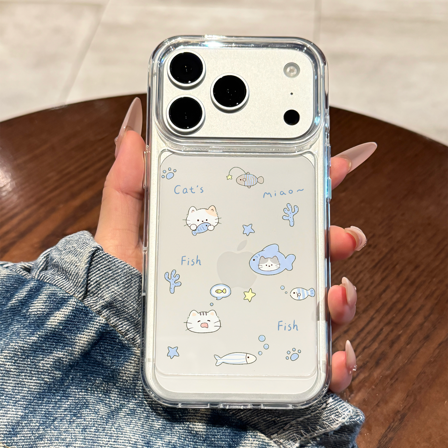 适用于苹果17promax手机壳吃鱼小猫iPhone17新款16pro高级感15全包防摔14透明13好看air保护套plus的女pm硅胶
