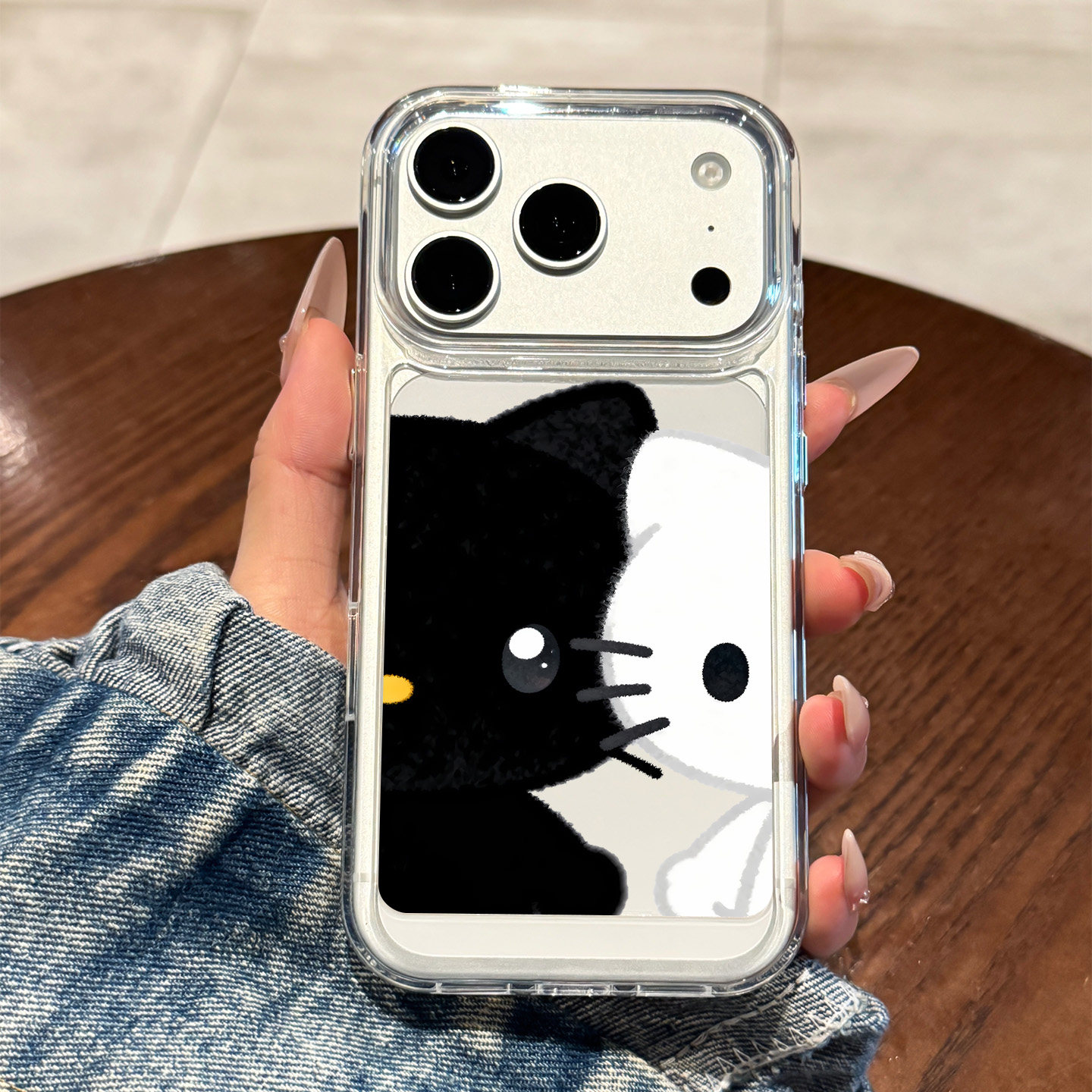 适用于苹果手机壳黑白kt猫