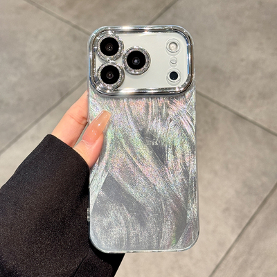 适用苹果17promax自带闪粉镜头膜