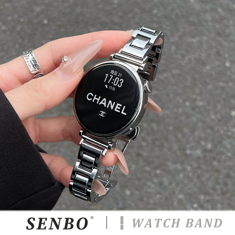 适用华为gt5手表表带新款金属gt5pro小三珠蝴蝶扣表带gt4智能运动腕带watch5/4简约夏季gt3pro男女款高级感