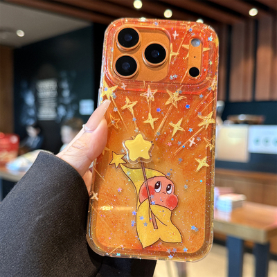 适用苹果17promax可爱闪粉星星人