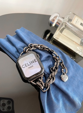 圣铂适用iwatch9苹果s8表带applewatch10手表带iphonewatch高级感s7朋克环扣金属se新款8小众s6女款夏天创意