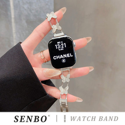 适用华为新款fit4手表带watch fit3瘦身蝴蝶表带fit二三代金属镶钻智能运动腕带fit2女款轻奢小众fit1高级感