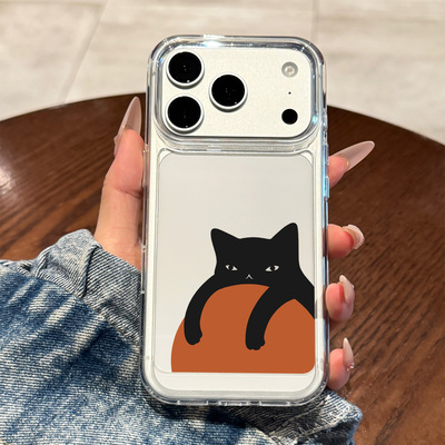 适用于苹果17promax手机壳新款高级感16promax全包防摔15个性14透明13硅胶12可爱11猫咪创意男女款橙色高端ip