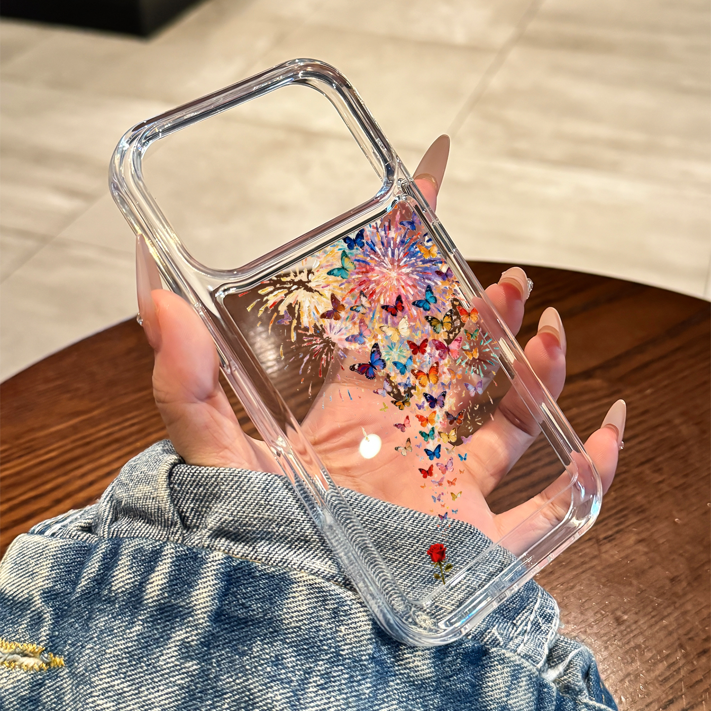 Suitable for Apple 17 Pro Max Phone Case, New iPhone 17 Pro Butterfly Rose Flower 17 Transparent 16 Silicone 15 Full Protection Anti-Drop 14 Niche 13 High-End 12 Ultra-Thin 11 Women's Model ins