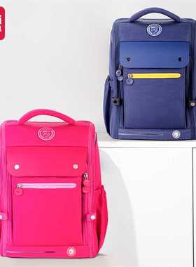 得力BB116超炫LED警示灯学生书包英伦风严选面料可调宽肩带反光条