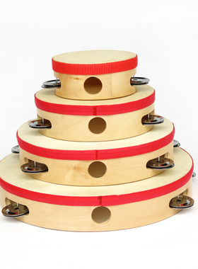 orff奥尔夫打击乐器羊皮铃鼓（多规格）幼儿园音乐功能室手拍鼓