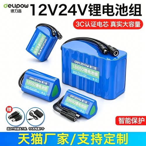德力普12v锂电池组大容量户外
