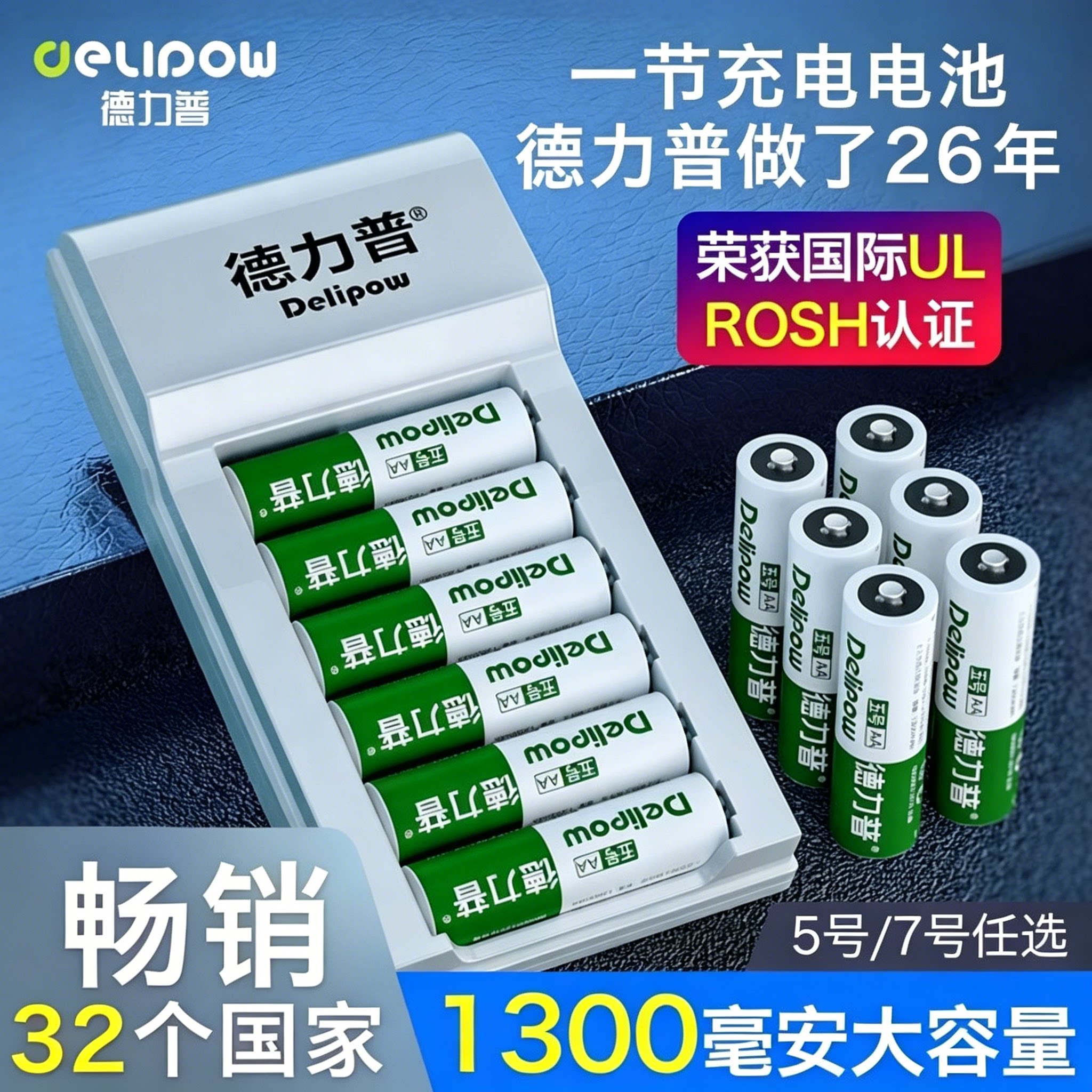 德力普充电电池大容量图片