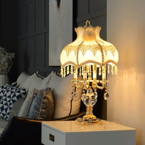 欧式水晶卧室台灯奢华