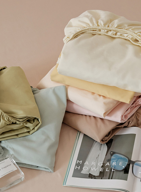 100S支长绒棉磨毛纯棉床笠床套单件全棉床罩床垫保护罩床单三件套