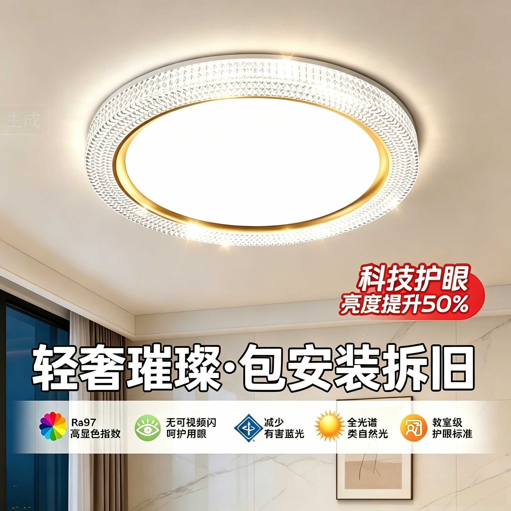 免费包安装轻奢护眼吸顶灯图片