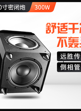雅歌声HD2-SUB密闭式有源双10寸低音炮音箱家用HiFi密闭炮音响