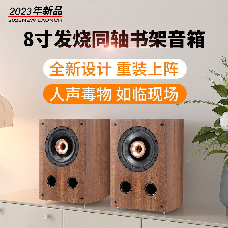 雅歌声木质hifi同轴书架箱