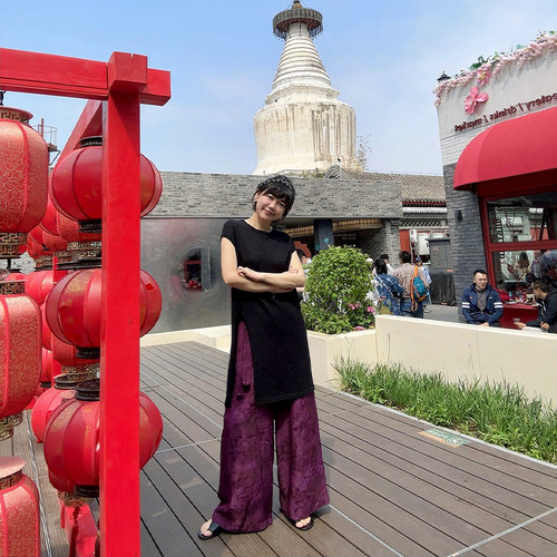 糖皮出品 紫定能行 新中式国风美学 薯莨植物染色 夏季宽松阔腿裤